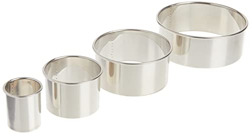 Ateco 4 Piece Stainless Steel Plain Edge Round Cutters