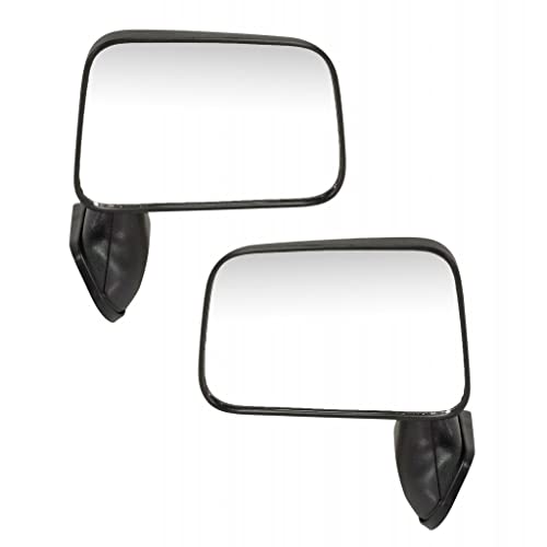 Espejo de puerta para Toyota Pickup 1989-1995, lado del conductor y del pasajero, par, manual, sin calefacción, plegable manual, montaje de puerta, con ventana de ventilación, negro texturizado