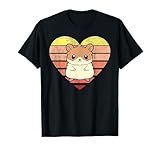 Cute Hamster Design Retro Heart Shape Vintage T-Shirt