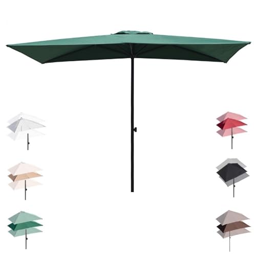 Adjustable 6.5ft-9ft Wall-Mounted Patio Umbrella - Rectangular Outdoor Shade for Balcony Backyard & Deck - Versatile Sun Protection & Stylish Garden Canopy