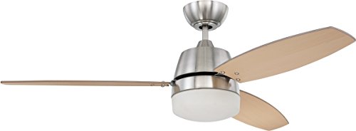 Craftmade Ceiling Fan with LED Light BEL52BNK3-LED Belter 52 Inch and Wall Control, Brushed Polished Nickel,Silver/Maple Blades (LED with Wall Control) by Craftmade - Image 3