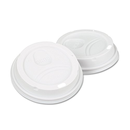 Dixie 9542500DXPK Dome Drink-Thru Lids 10-16 oz Perfectouch;12-20 oz WiseSize Cup White 50/Pack