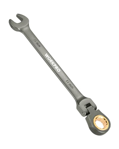 Image of WORKPRO 11 mm Flex-Head Ratcheting Combination Wrench, Nickel Plating