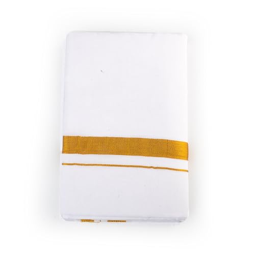 Cotton Dhoti Vesti Mundu Single Layer with Golden Border