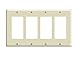 LEVITON 80412-I Decora Wall Plates Quadruple Gang - Ivory