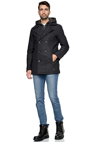 Manteau en laine chaude pour homme veste hiver col montant Indicode