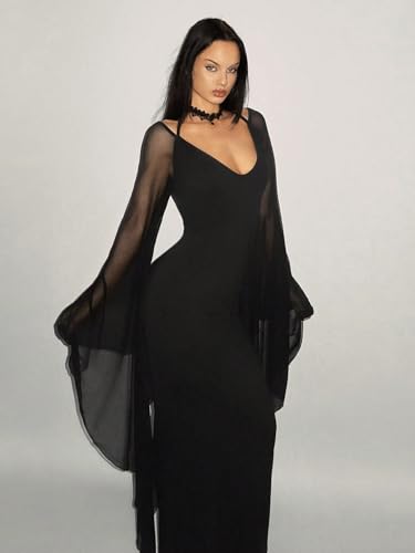 Women's 2025 Sexy Bodycon Maxi Long Dress Elegant Long Sleeve Dress4