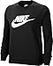 Wmns Nike Sportswear Essential Crew Fleece Hbr-Black- Bv4112-010