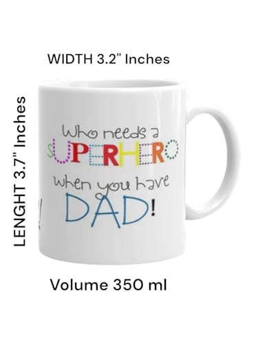 Image of Better Gift Flowers Superhero Dad Customized Coffee Mug, Round Shaped Multicolor Themed Coffee Mugs, Mug for Gifting, Gifting Items for Family, Friends & Closed Ones