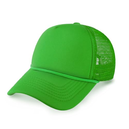 Image of CHOK.LIDS Classic Foam Trucker Hat Summer Mesh Rope Cap Solid Two Toned Blank Hat Mens Womens Adjustable Strap Light Weight