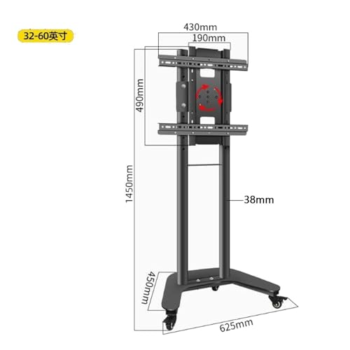 Soporte para TV ajustable móvil 32-70 pulg blanco miniatura 2