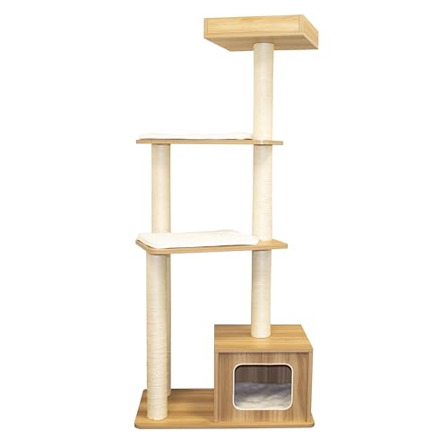 Penn-Plax Modern Cat Tree Tower | with Scratching Post | for Indoor Cats (CATF230)