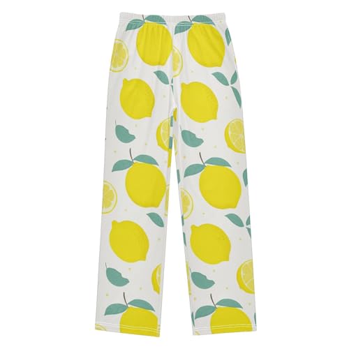 ZZKKO Lemon Citru Leaves Tropical Boys Pants for Kids Jogger Pants with Pockets S-XL