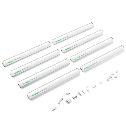 Image of VIVOSUN T5 Grow Lights for Indoor Plants, 5000K Full Spectrum 48W(8 X 6W), 1FT LED Plant Light Strip for Seed Starting, Greenhouse, Hydroponics, SGS Compatible, Linkable, 8-Pack