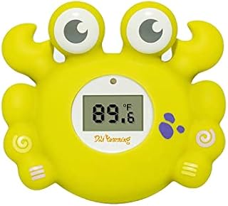 Doli Yearning Crab Bath and Room Thermometer with LED Alarm, providing Accurate and Reliable Temperatures Reading. Adorable Bathtub Toy Makes Your Baby Loves Bath Time