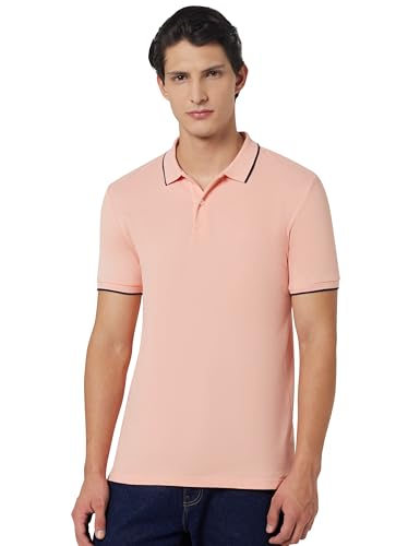 Image of Allen Solly Men's Solid Polo T‑Shirt | Regular Fit | Premium Fabric | Signature Sleeve Detail | Smart Casual Wear