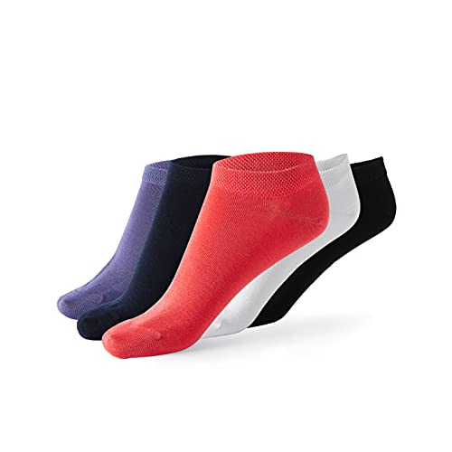 Enrico Coveri 6 paires Chaussettes Femme, respirantes, couvre-chaussures, en coton mercerisé doux, pointe et talon renforcés, certificats OEKO-TEX, couleurs assorties, taille unique, Made In Italy Cover