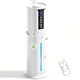 Gujunf 加湿器 大容量 10L 超音波式【冬新登場·節電対策·マイナスイオン機能付き】ハイブリッド式 加湿器 タワー式 最大加湿量300ml/h 55畳 広範囲加湿 アロマ対応 空気清浄 自動恒湿 上から給水 8時間切タイマー 静音 3段階ミスト調節 LEDパネル リモコン付き 花粉症対策 水漏れ防止 乾燥防止 お手入れ簡単 リビング/寝室/オフィス/会社用 ホワイト