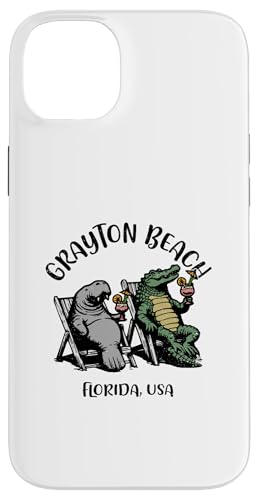 Grayton Beach Florida USA - Divertido diseño de manatí y cocodrilo Carcasa para iPhone 14 Plus