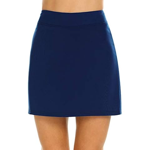 MAXMODA Skorts for Women Sport Running Skirts Golf Tennis Outdoor Workout Activewear Two Layer Inner Short Athletic XS-XXL Navy Blue Cover