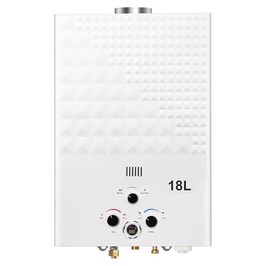 Calentador de Agua a Gas, 18L Calentador de Agua LPG Instantáneo, Calentador de Agua Sin Tanque Con Pantalla LED, Para Duchas al Aire Libre [Clase de eficiencia energética A]