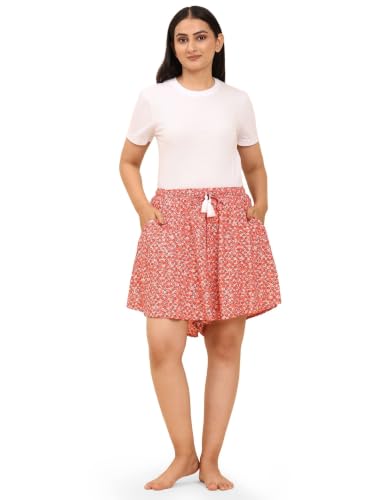 Image of B STORIES Women's Viscose Printed Lounge Culotte Shorts (Pack of 2)