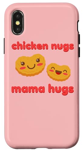 Coque pour iPhone X/XS Chicken Nugs And Mama Hugs Kawaii Chicken Nuggets Cadeau amusant