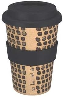 Huskup® Reusable Rice Husk Coffee Cup | Plastic-Free | Melamine-Free | Rice Husk | Eco-Friendly Travel Mug | BPA-Free | British Design | (400ml, Mono Series) (Pebbles)