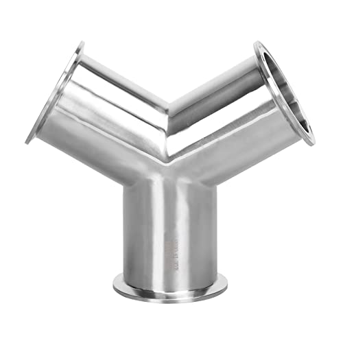 Image of DERNORD Tri Clamp Wye Clamp End True Y Type Cross Tee Tube Stainless Steel 304 Three Way Elbow 2.5 Inch Pipe OD