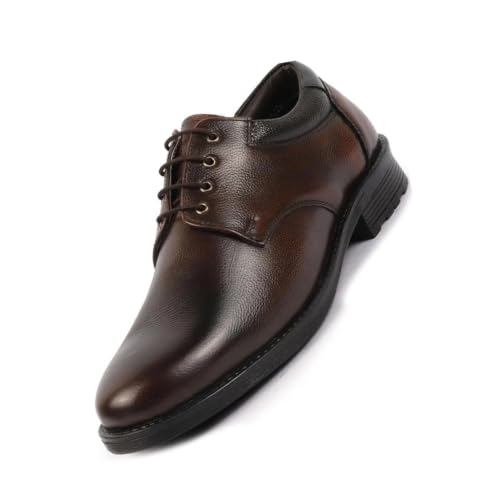 Image of FAUSTO Men's Genuine Burnish Leather Formal Lace Up Derby Shoes for Office|Work