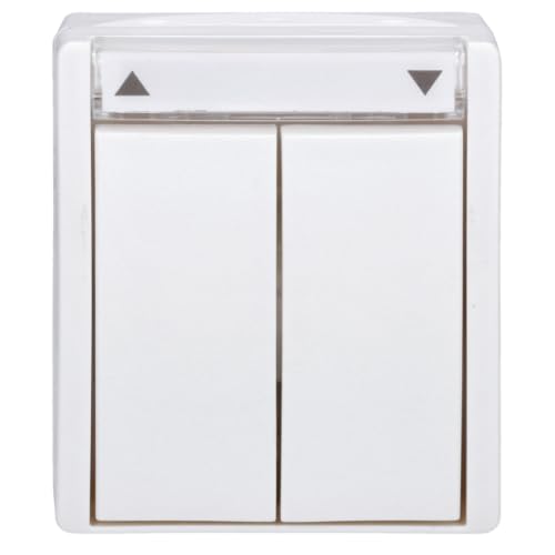 Busch-Jaeger 2601/4 W-54 Jalousieschalter Wippschalter, 1-polig (Thermoplast) Alpinweiß Ocean® (IP 44) 2CKA001085A1625