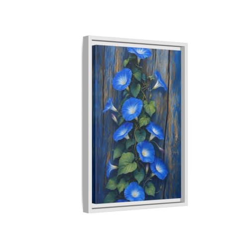 Tableau volubilis bleu de qualité supérieure avec cadre de 3 cm