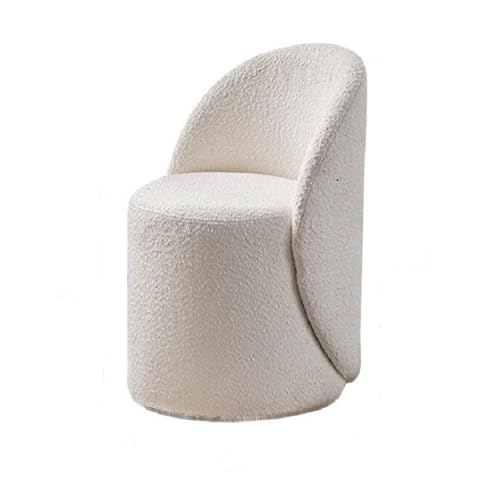 Taburete giratorio de 360° para maquillaje, otomana acolchada y acolchada con respaldo para dormitorio, vestidor, sala de estar, silla de maquillaje elegante y cómoda