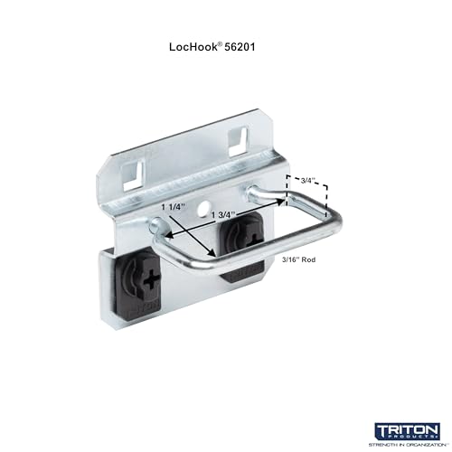 Triton Products 56201 LocHook 1-3/4-Inch I.D. Zinc Plated Steel Closed Hammer/Pliers Holder for LocBoard, 5-Pack