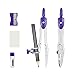 Vobou 10 Pieces Math Geometry Kit Set Student Supplies with Shatterproof Storage Box,Includes Rulers,Protractor,Compass,Eraser,Pencil Sharpener,Lead Refills,Pencil,for School and Drawings（Purple）