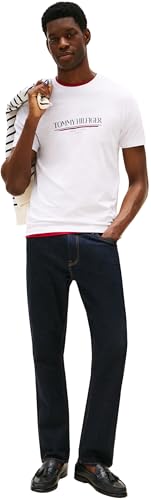 Tommy Hilfiger Camiseta de Manga Corta Hombre Brand Love tee de algodón, Blanco (White), XL