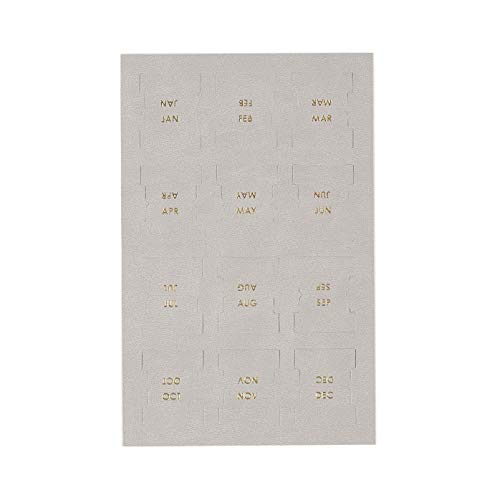 Erin Condren Harbor Vegan Leather Mini Monthly Tab Stickers - Great for Customizing Tabbed Planners, Organizers, Agendas & Notebooks. 1 Sheet w 12 Adhesive, Two-Sided Months in Gold Foil
