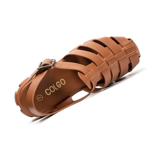 Image of Colgo Womens Platform Wedge Sandals Chunky Block Heeled Adjustable Buckle Fisherman Sandals for Summer