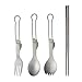 ZHENZQ Folding Metal Camping Cutlery Set Portable Outdoor Picnics Cutlery Tableware Travel Utensils Fork Spoon Chopsticks