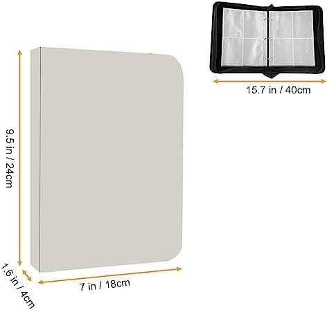 Leatherette 4 Pocket Trading Card Binder Album Holder Pages Folder Protector for NBA Basketball Trading Cards Sports TCG - Top loading 3 Ring Zip Card Binder Album Basketball Cards