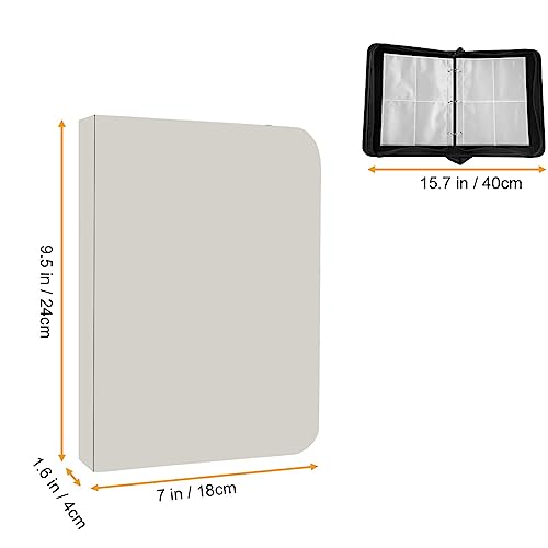 Leatherette 4 Pocket Trading Card Binder Album Holder Pages Folder Protector for NBA Basketball Trading Cards Sports TCG - Top loading 3 Ring Zip Card Binder Album Basketball Cards