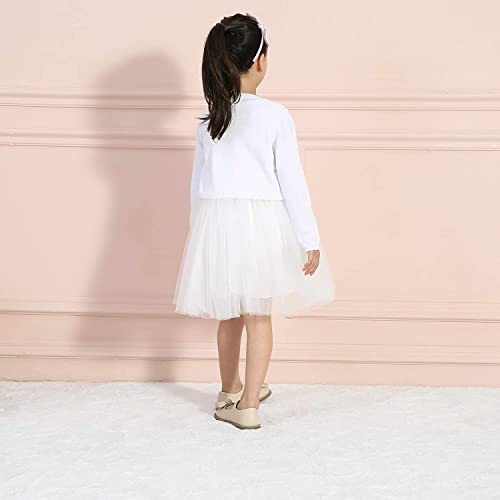 Kids Girls' Bolero Cardigan Shrug Sweater Cute Long Sleeve Sparkle Tops Open Front Knit Shrug,White, 9-10 Years #TOP4