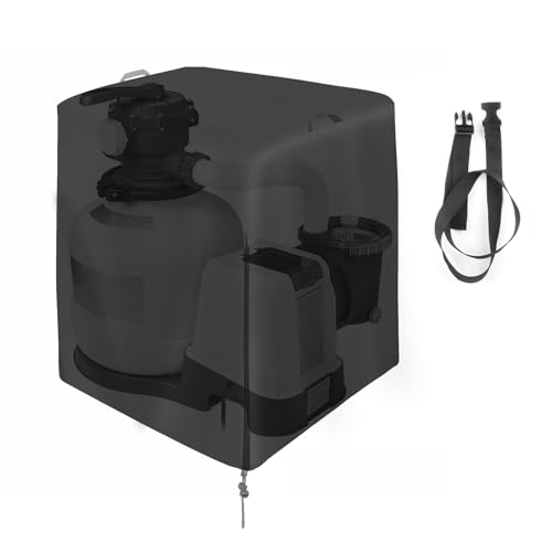 Iptienda Pool Filter Cover for Intex Sand Filter Pump Waterproof Pool Pump Cover Above Ground for Most 13-16in Filter Black-33x24x33 inch