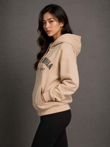 Image of Women's Fleece Hoodie Sweatshirt | California West Coast Graphic Print | Long Sleeve Hooded Pullover with Kangaroo Pocket | Casual Winter Oversized Hoodie