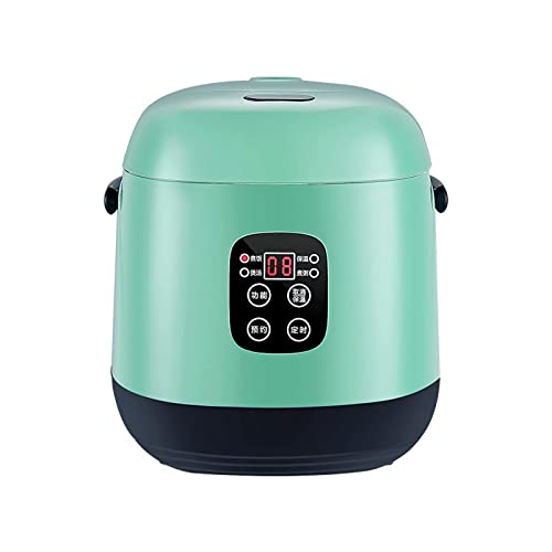 Rice Cooker,1.2 Litre Small Rice Cooker for 1-2 Person, Slow Cooker And Food Steamer, One-Touch Operation, Delay Timer, Warm Function, Non-Stick Coating, 200W,Green