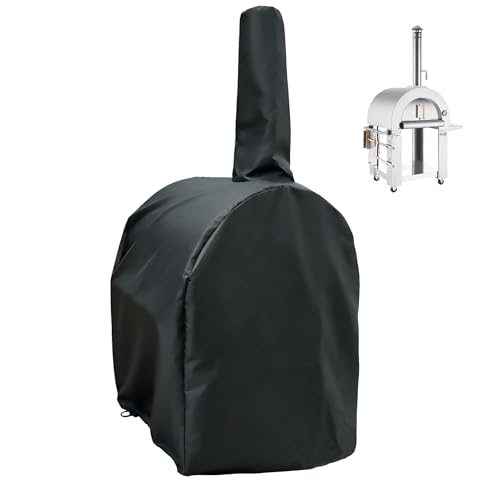 Heavy Duty Pizza Oven Cover for KOSTCH 32.5 Inch Outdoor Pizza Oven 600D Oxford Cloth Waterproof UV Resistant Weather Resistant Dustproof Cover for Wood Fired & Propane Gas Oven Black
