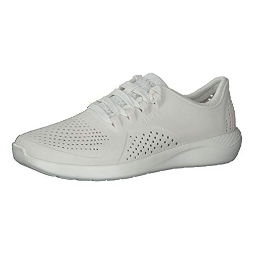Crocs mens Men's Literide Pacer | Comfortable Tennis Shoes for Men Sneaker, Almost White, 12 US