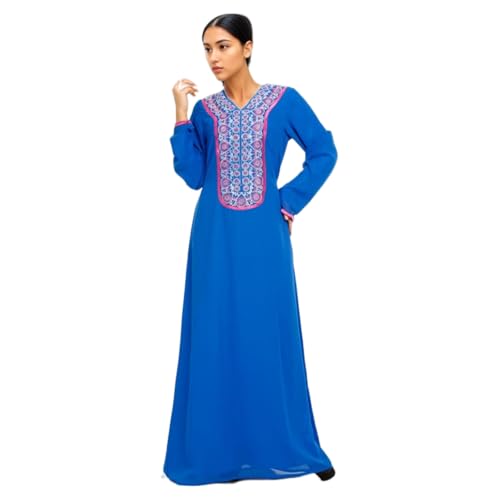 Abaya Robe élégante brodée LA KASHA tenue islamique modeste au design complexe pour femme