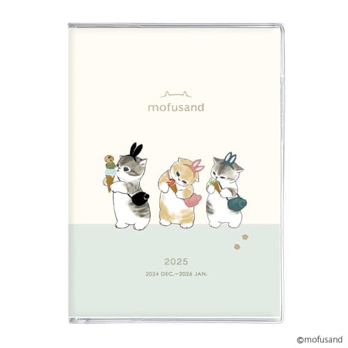 Mofusand A6 Monthly Diary, 2025 Notebook, Iced Nyan