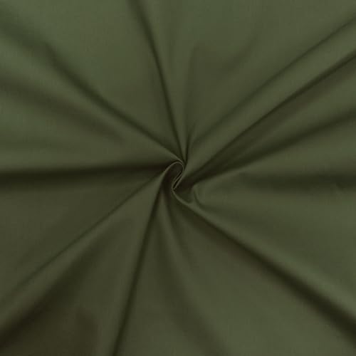 Coupon tissu popeline 100% coton - Tissu coton - Tissu popeline de coton (1m x 1m46, Vert Kaki)